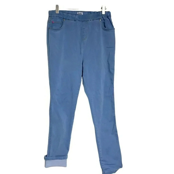 Pajama jeans‎ M light blue pull on jeans LNC - Picture 1 of 6